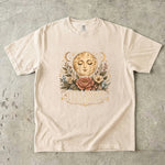 Full Moon Feelings T-Shirt - Floral Moon, Crystal & Celestial Botanical Design