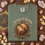 Venus in Bloom T-Shirt - Floral Planet, Celestial Rose & Crystal Design