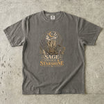 Sage Smoke & Starshine T-Shirt - Botanical Herbs, Moon & Crystal Design