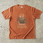 Sage Smoke & Starshine T-Shirt - Botanical Herbs, Moon & Crystal Design