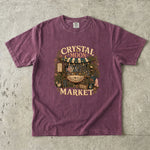 Crystal Moon Market T-Shirt - Celestial Crystals, Herbs & Botanical Shop Design