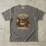 Crystal Moon Market T-Shirt - Celestial Crystals, Herbs & Botanical Shop Design