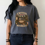 Crystal Moon Market T-Shirt - Celestial Crystals, Herbs & Botanical Shop Design