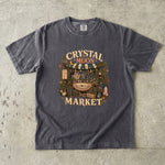 Crystal Moon Market T-Shirt - Celestial Crystals, Herbs & Botanical Shop Design