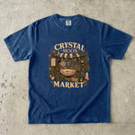 Crystal Moon Market T-Shirt - Celestial Crystals, Herbs & Botanical Shop Design