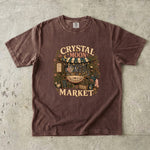 Crystal Moon Market T-Shirt - Celestial Crystals, Herbs & Botanical Shop Design