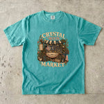 Crystal Moon Market T-Shirt - Celestial Crystals, Herbs & Botanical Shop Design
