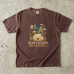Dear Universe, Be Gentle T-Shirt - Celestial Letter, Moon & Botanical Crystal Design