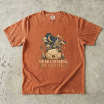 Dear Universe, Be Gentle T-Shirt - Celestial Letter, Moon & Botanical Crystal Design