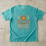 Solstice Soft Girl T-Shirt - Sun, Moon, Crystals & Floral Celestial Design