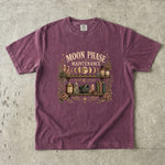Moon Phase Maintenance T-Shirt - Lunar Cycles, Crystals & Botanical Shelf Design