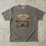 Moon Phase Maintenance T-Shirt - Lunar Cycles, Crystals & Botanical Shelf Design