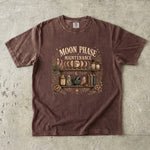 Moon Phase Maintenance T-Shirt - Lunar Cycles, Crystals & Botanical Shelf Design