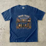 Moon Phase Maintenance T-Shirt - Lunar Cycles, Crystals & Botanical Shelf Design
