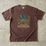 Stars Over Sagebrush T-Shirt - Desert Moon, Western Botanical & Crystal Design