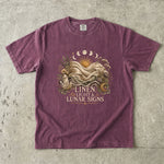 Linen, Light & Lunar Signs T-Shirt - Moon Phases, Sun, Crystals & Botanical Design
