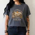 Linen, Light & Lunar Signs T-Shirt - Moon Phases, Sun, Crystals & Botanical Design
