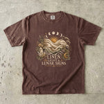 Linen, Light & Lunar Signs T-Shirt - Moon Phases, Sun, Crystals & Botanical Design