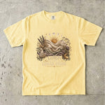 Linen, Light & Lunar Signs T-Shirt - Moon Phases, Sun, Crystals & Botanical Design