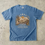 Linen, Light & Lunar Signs T-Shirt - Moon Phases, Sun, Crystals & Botanical Design