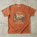 Linen, Light & Lunar Signs T-Shirt - Moon Phases, Sun, Crystals & Botanical Design