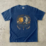 Honey Sun, Silver Moon T-Shirt - Sun & Moon Floral Celestial Design