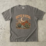 Rooted in Ritual T-Shirt - Desert Moon Crystal Botanical Shirt