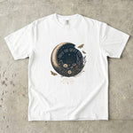 Trust the Quiet Pull T-Shirt - Floral Crescent Moon Celestial Shirt