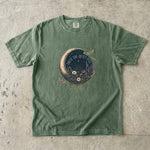Trust the Quiet Pull T-Shirt - Floral Crescent Moon Celestial Shirt