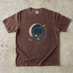 Trust the Quiet Pull T-Shirt - Floral Crescent Moon Celestial Shirt