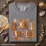 Cosmically Unbothered T-Shirt - Retro Sun Moon Celestial Shirt