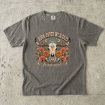 Born Under Wild Skies T-Shirt - Western Boho Longhorn Celestial Shirt