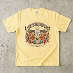 Born Under Wild Skies T-Shirt - Western Boho Longhorn Celestial Shirt