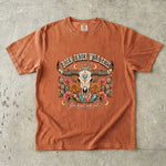 Born Under Wild Skies T-Shirt - Western Boho Longhorn Celestial Shirt