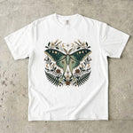 Luna Moth Crystal T-Shirt - Moon Phase Botanical Celestial Shirt
