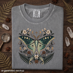 Luna Moth Crystal T-Shirt - Moon Phase Botanical Celestial Shirt