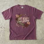 Soft Heart Sharp Intuition T-Shirt - Celestial Rose Moon Shirt