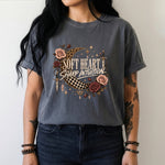 Soft Heart Sharp Intuition T-Shirt - Celestial Rose Moon Shirt