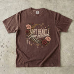 Soft Heart Sharp Intuition T-Shirt - Celestial Rose Moon Shirt
