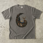 Celestial Forest Deer T-Shirt - Woodland Crystal Botanical Shirt