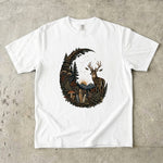 Celestial Forest Deer T-Shirt - Woodland Crystal Botanical Shirt
