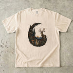 Celestial Forest Deer T-Shirt - Woodland Crystal Botanical Shirt