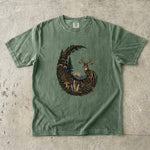 Celestial Forest Deer T-Shirt - Woodland Crystal Botanical Shirt