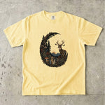 Celestial Forest Deer T-Shirt - Woodland Crystal Botanical Shirt