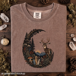 Celestial Forest Deer T-Shirt - Woodland Crystal Botanical Shirt