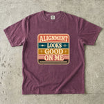 Alignment Looks Good on Me T-Shirt - Retro Celestial Affirmation Shirt