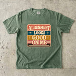 Alignment Looks Good on Me T-Shirt - Retro Celestial Affirmation Shirt