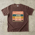Alignment Looks Good on Me T-Shirt - Retro Celestial Affirmation Shirt