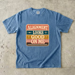 Alignment Looks Good on Me T-Shirt - Retro Celestial Affirmation Shirt