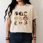 Moonlit Muses T-Shirt - Celestial Moon Woman Portrait Shirt